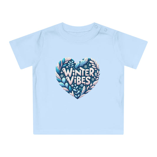 Frosty Heart Winter Vibes Baby T-Shirt ♻️ - Petite Charm